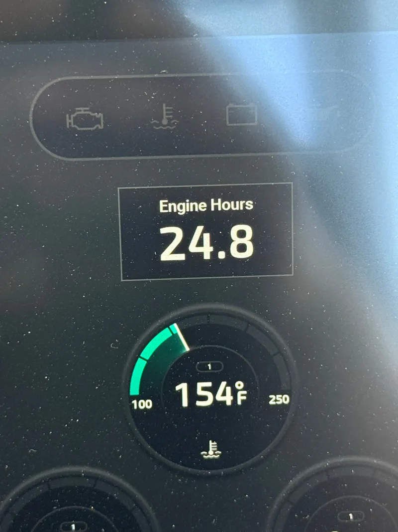 Slide: The Image of Cobalt R4 2025 engine display showing 24.8 hours and 154°F. - 20