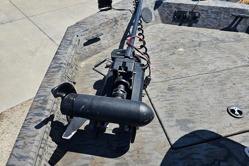 Slide: The Image of 2020 Xpress XP200 Catfish boat with trolling motor on deck. - 17