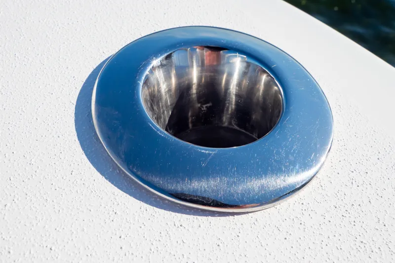 Slide: The Image of Chrome cup holder on 2014 Intrepid 375 Walkaround boat deck. - 75
