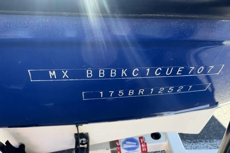 Slide: The Image of 2007 Bayliner 175 Bowrider boat hull identification number (HIN) close-up. - 27