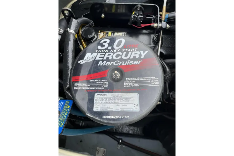 Slide: The Image of Engine of a 2007 Bayliner 175 Bowrider with 3.0L Mercury MerCruiser. - 28