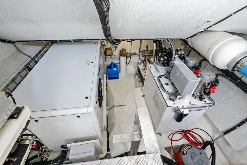 Slide: The Image of Engine room of 2024 Sunreef 80 Power yacht, showcasing machinery and equipment. - 112
