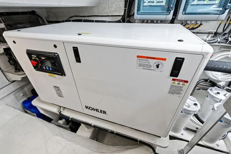 Slide: The Image of Kohler generator in 2024 Sunreef 80 Power yacht engine room. - 120