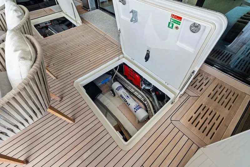 Slide: The Image of Engine compartment of 2024 Sunreef 80 Power yacht, showcasing interior details and equipment. - 24