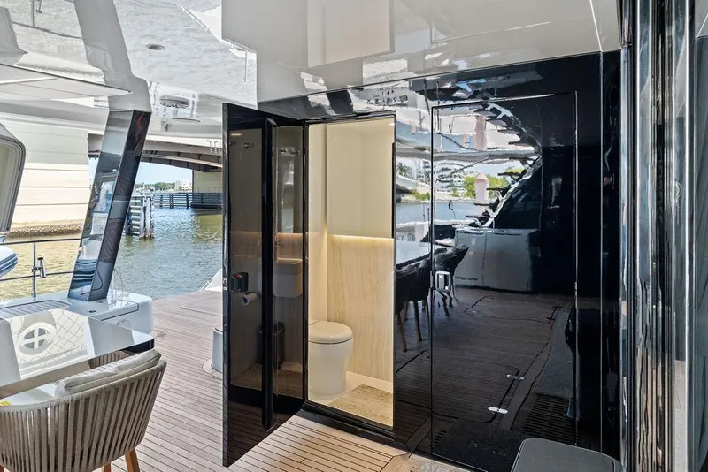 Slide: The Image of Luxurious 2024 Sunreef 80 Power yacht interior with sleek design and modern amenities. - 26