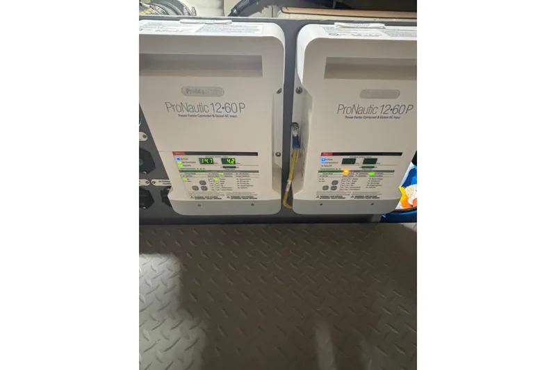 Slide: The Image of ProNautic 12-60P chargers in 2016 Carver C37 Coupe engine room. - 42