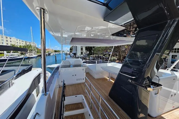 Slide: The Image of 2024 Sirena 58 Flybridge MY yacht with spacious deck and modern design. - 31