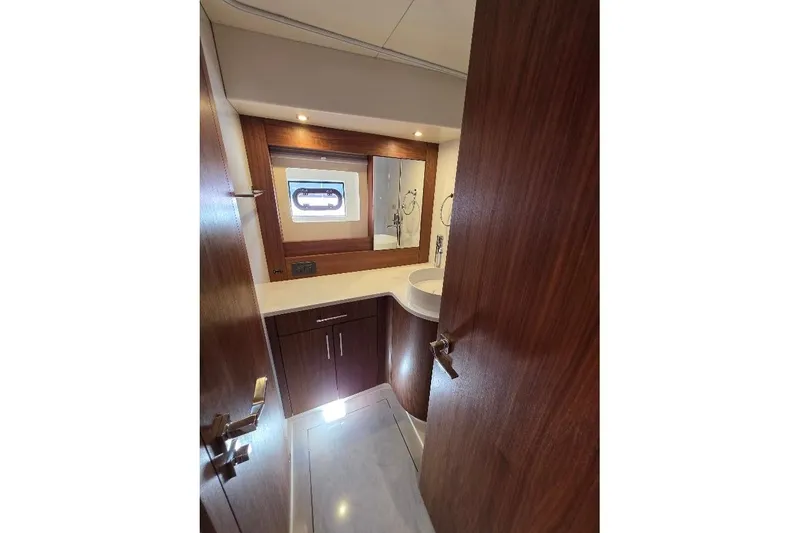 Slide: The Image of Luxurious bathroom interior of 2024 Sirena 58 Flybridge MY yacht. - 71
