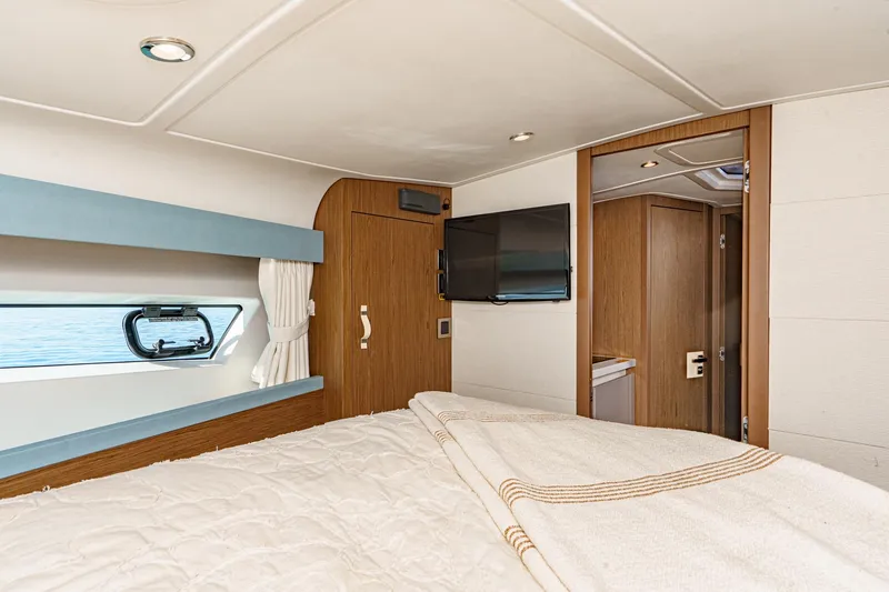 Slide: The Image of Luxurious cabin interior of 2018 Beneteau Gran Turismo 40 yacht with modern amenities. - 15