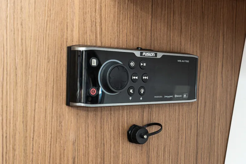 Slide: The Image of Fusion MS-AV750 audio system on 2018 Beneteau Gran Turismo 40 yacht interior. - 32