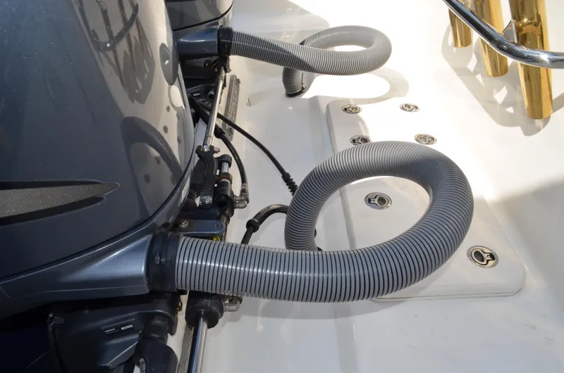 Slide: The Image of 2008 Century 2600 Center Console boat engines and hoses. - 13