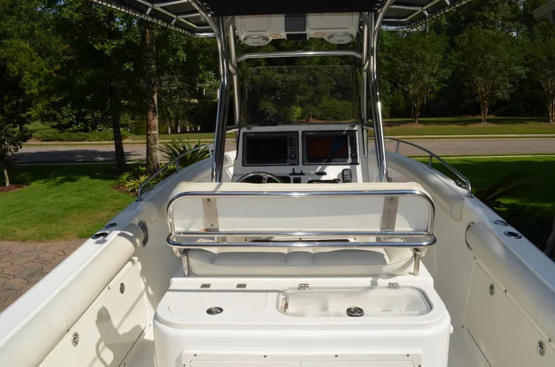 Slide: The Image of 2008 Century 2600 Center Console boat cockpit view. - 17