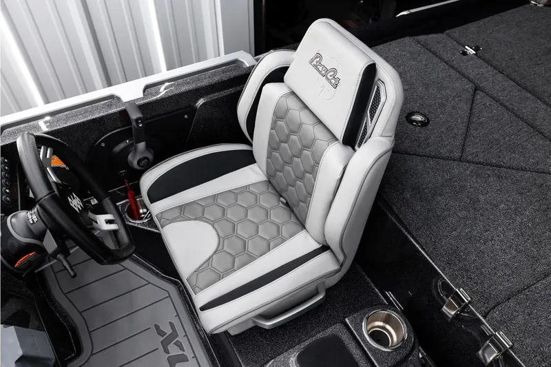 Slide: The Image of 2026 Bass Cat Lynx STS boat interior with stylish seating and modern design. - 4