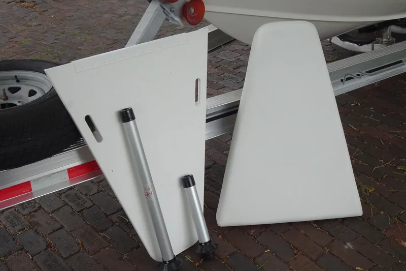 Slide: The Image of Boat accessories for a 2006 Edgewater 265CC on a trailer. - 32