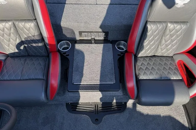 Slide: The Image of Interior of 2026 Phoenix 818 Pro with quilted seats and cup holders. - 23