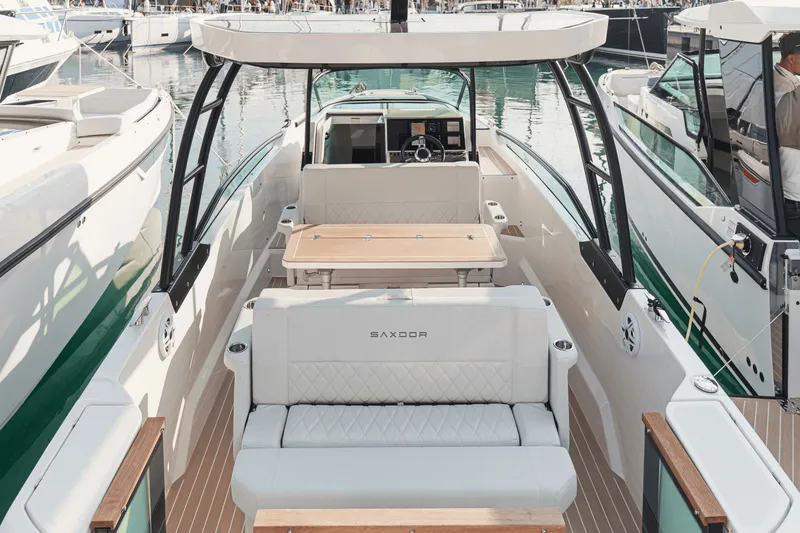 Slide: The Image of 2027 Saxdor 270 GTO with stylish, modern design and comfortable seating area. - 19