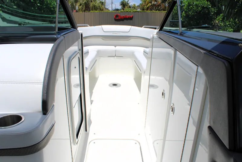 Slide: The Image of 2022 Formula 310 Bowrider OB interior with sleek white seating and modern design. - 19