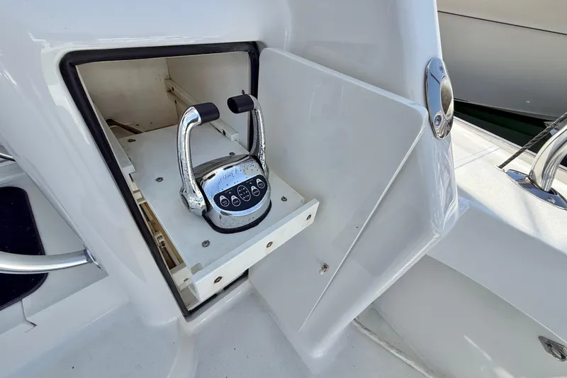 Slide: The Image of Boat control panel on a 2002 Viking 48 Convertible yacht. - 66