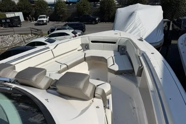 Slide: The Image of 2022 Tiara Yachts 43 LS boat with spacious seating and sleek design. - 13