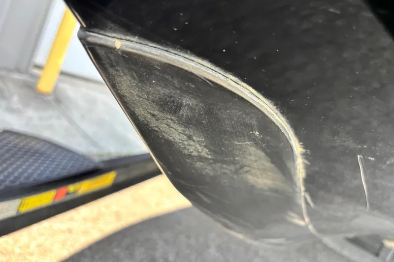 Slide: The Image of Close-up of a 2021 Ranger Z520C Cup-Equipped boat hull detail. - 2