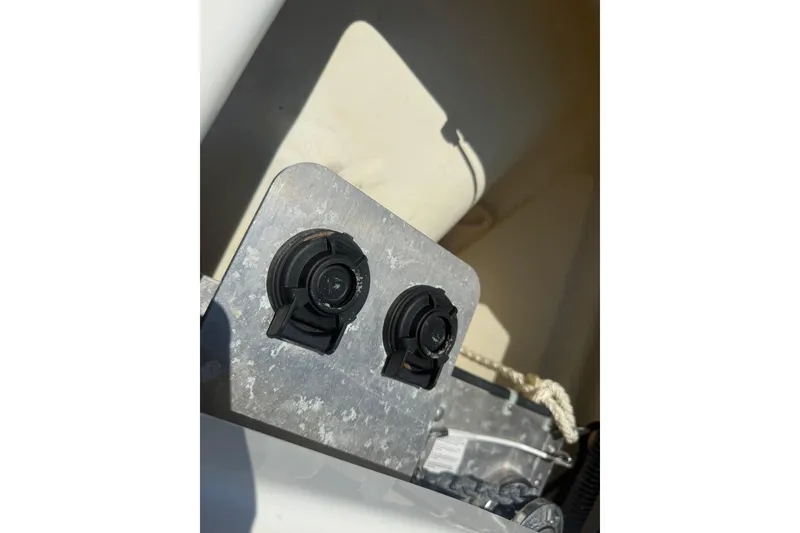 Slide: The Image of Close-up of 2020 World Cat 280 CC-X boat controls and components. - 21