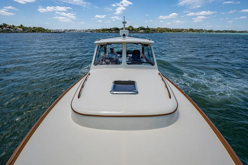 Slide: The Image of 2013 Hinckley Picnic Boat 37 MKIII cruising on a sunny day. - 22