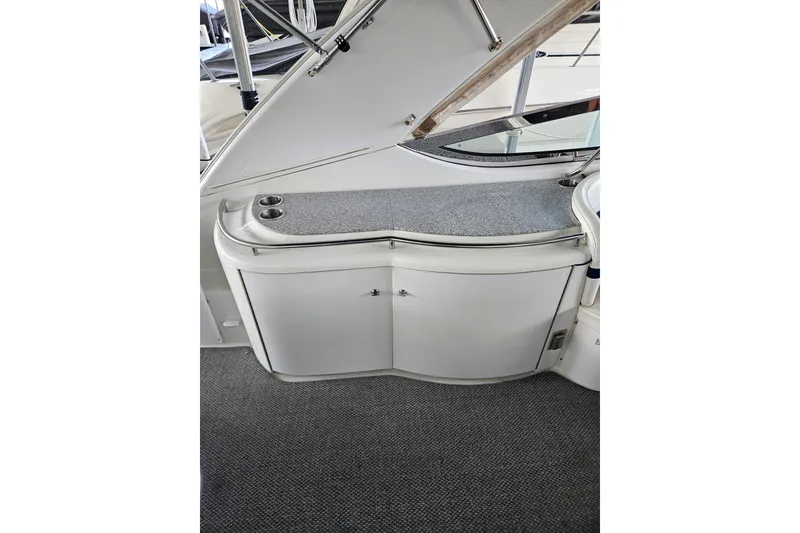 Slide: The Image of 2007 Formula 400 Super Sport yacht interior with sleek cabinetry and countertop. - 5