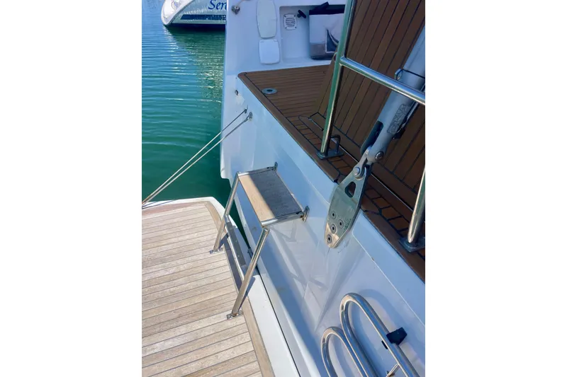 Slide: The Image of Deck view of 2014 Grand Soleil 43F yacht with stainless steel ladder. - 15