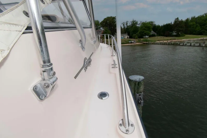Slide: The Image of Dashboard of a 2007 Grady-White Express 330 boat with Yamaha tachometers. - 25
