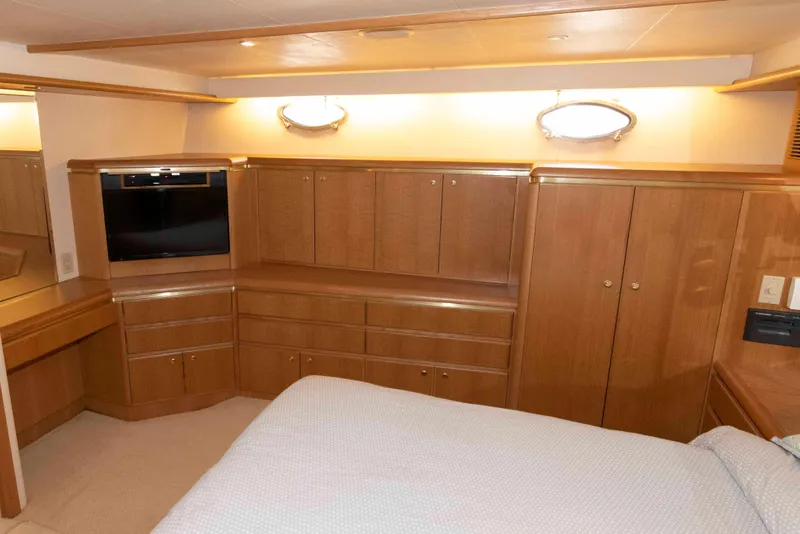 Slide: The Image of Luxurious bedroom interior of 1999 West Bay 58 Sonship Pilothouse MY yacht. - 32