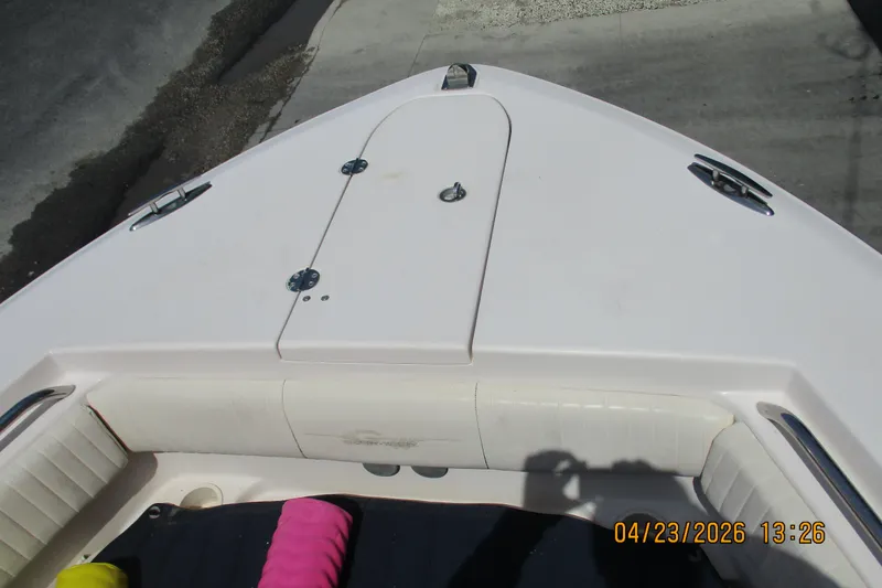 Slide: The Image of Bow view of 2007 Grady-White Bimini 306 boat with seating and storage. - 2