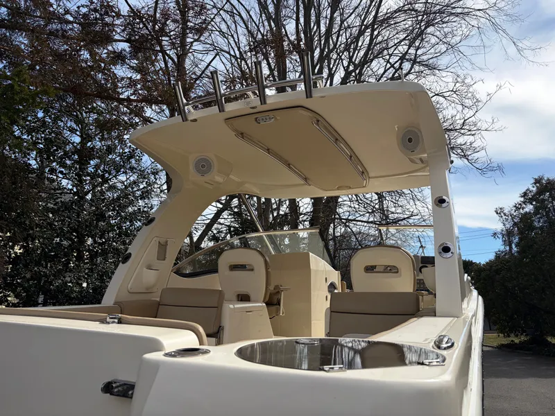 Slide: The Image of 2015 Scout 275 Dorado boat with sleek interior design. - 4
