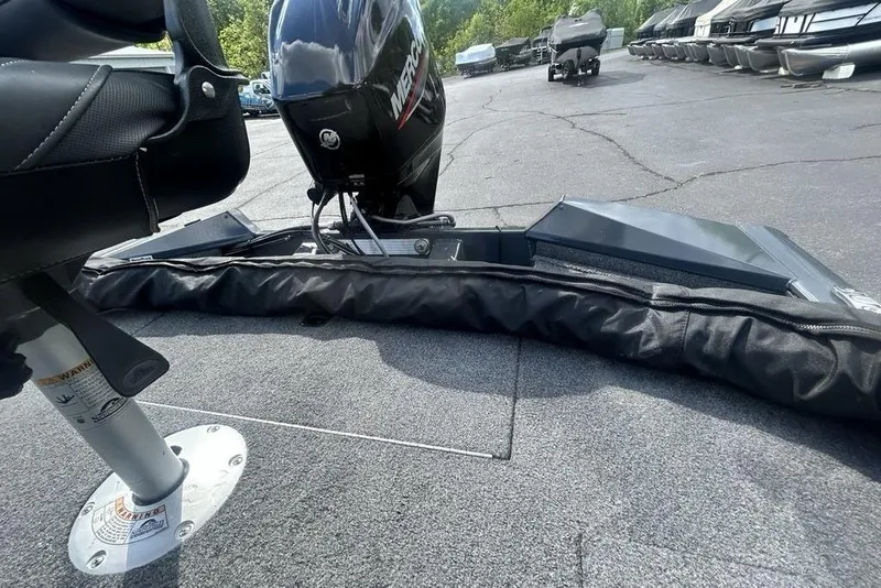 Slide: The Image of 2022 Tracker Pro Team 175 TF boat with Mercury engine on display. - 11