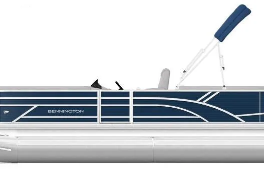 The Image of 2026 Bennington S 20 SSR pontoon boat with blue and white design. - 1