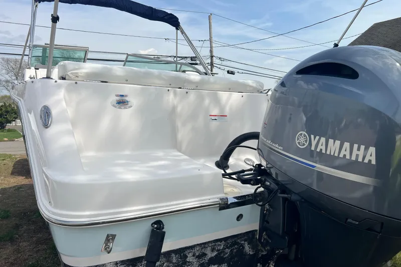 Slide: The Image of 2022 Robalo R227 Dual Console boat with Yamaha outboard motor. - 51