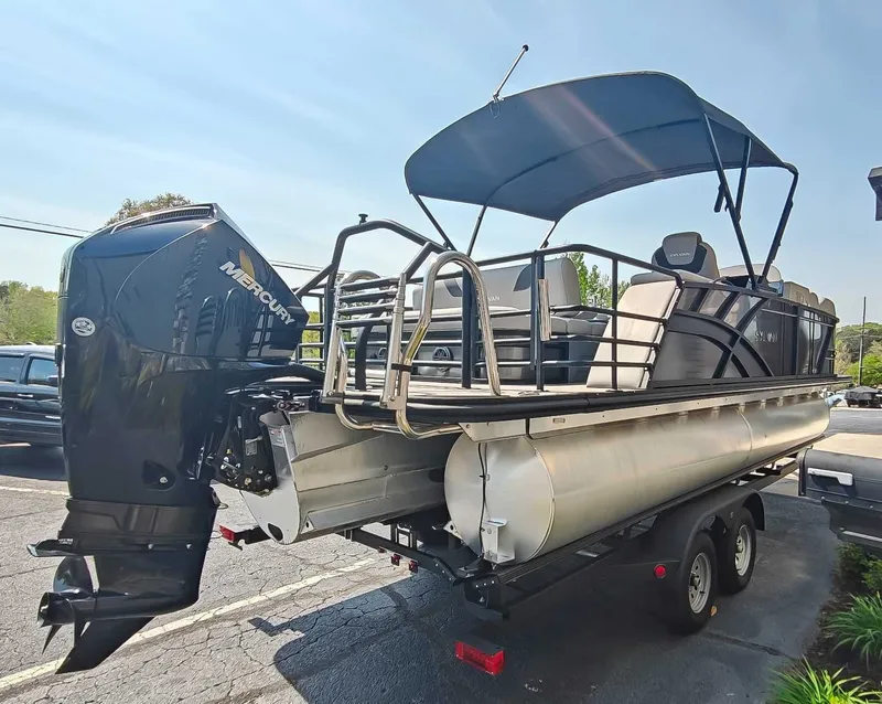 Slide: The Image of 2023 Sylvan L-3 CLZ DH pontoon boat with Mercury engine. - 7