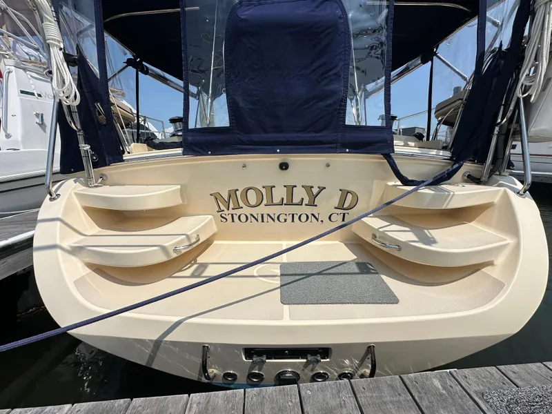 Slide: The Image of Island Packet 439 sailboat "Molly D" docked in Stonington, CT, 2021 model. - 4