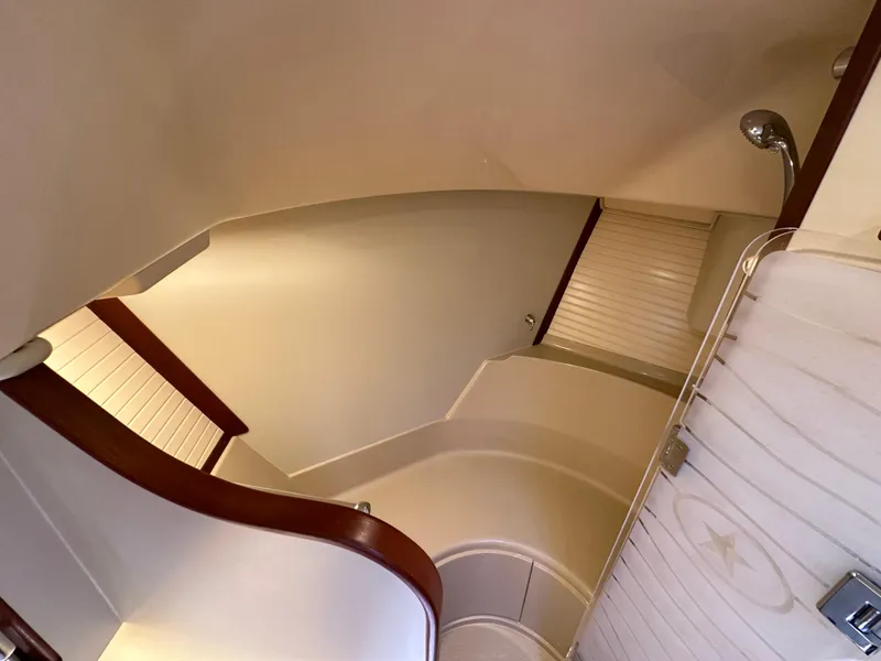 Slide: The Image of Interior of 2021 Island Packet 439 yacht, featuring elegant wood accents and modern design. - 43