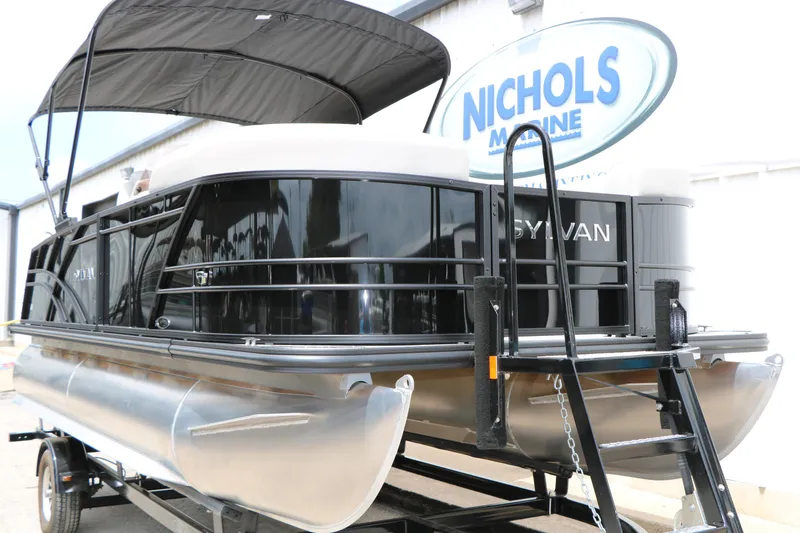 Slide: The Image of 2026 Sylvan Mirage Cruise 8520 CLZ DH pontoon boat at Nichols Marine dealership. - 3