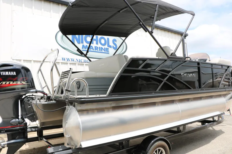 Slide: The Image of 2026 Sylvan Mirage Cruise 8520 CLZ DH pontoon boat with Yamaha engine at Nichols Marine. - 5