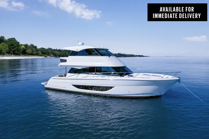 The Image of 2026 Maritimo M50 yacht on calm water, available for immediate delivery. - 0