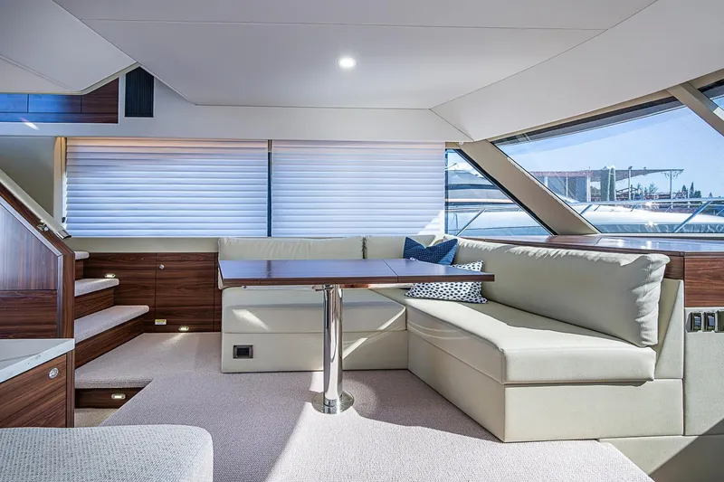 Slide: The Image of Luxurious interior of 2026 Maritimo M50 yacht with elegant seating and modern design. - 37