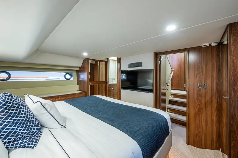 Slide: The Image of Luxurious cabin interior of 2026 Maritimo M50 yacht with modern furnishings. - 59