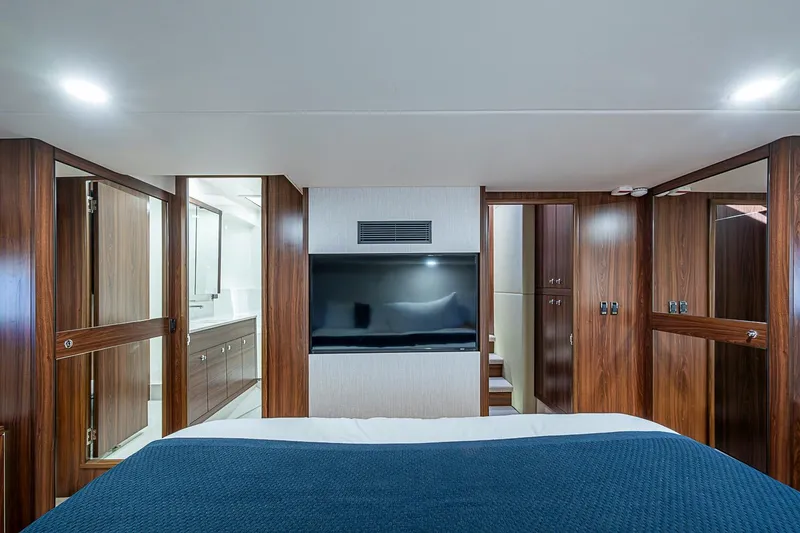 Slide: The Image of Luxurious bathroom in 2026 Maritimo M50 yacht with modern fixtures and glass shower. - 62