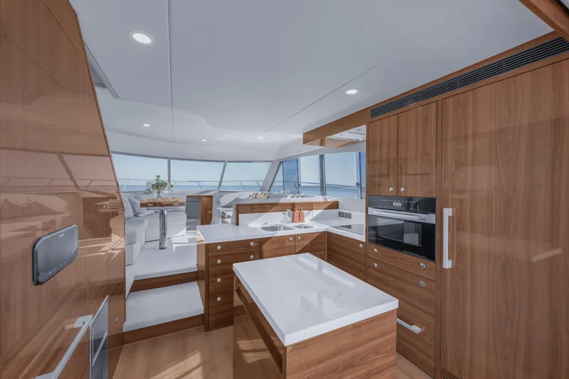 Slide: The Image of Luxurious bathroom in 2026 Maritimo M50 yacht with modern fixtures and glass shower. - 63