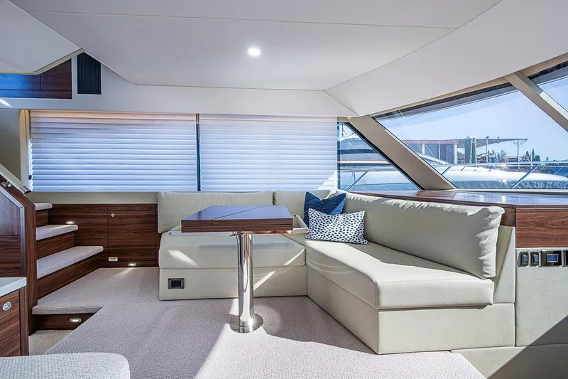 Slide: The Image of Luxurious interior of 2026 Maritimo M50 yacht with modern seating and elegant design. - 68