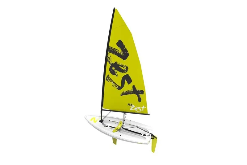 The Image of 2021 RS SAILING Zest sailboat with vibrant yellow sail design. - 0