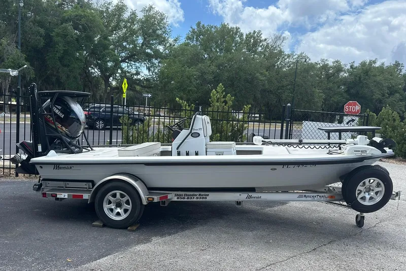 The Image of 2020 Maverick Mirage 17 HPX-V boat on trailer, parked outdoors. - 0