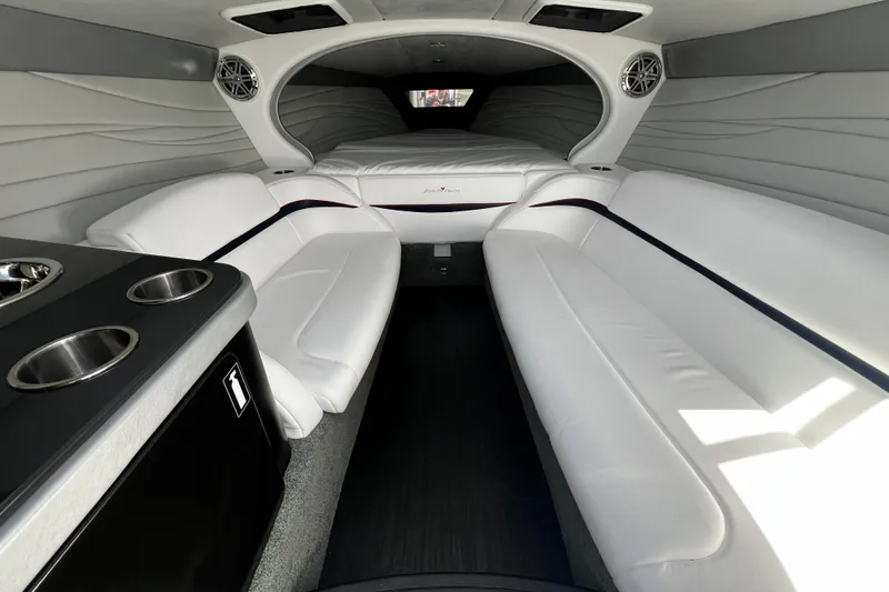 Slide: The Image of 2017 Formula 292 FASTech boat speakers, JL Audio, on sleek white interior. - 12