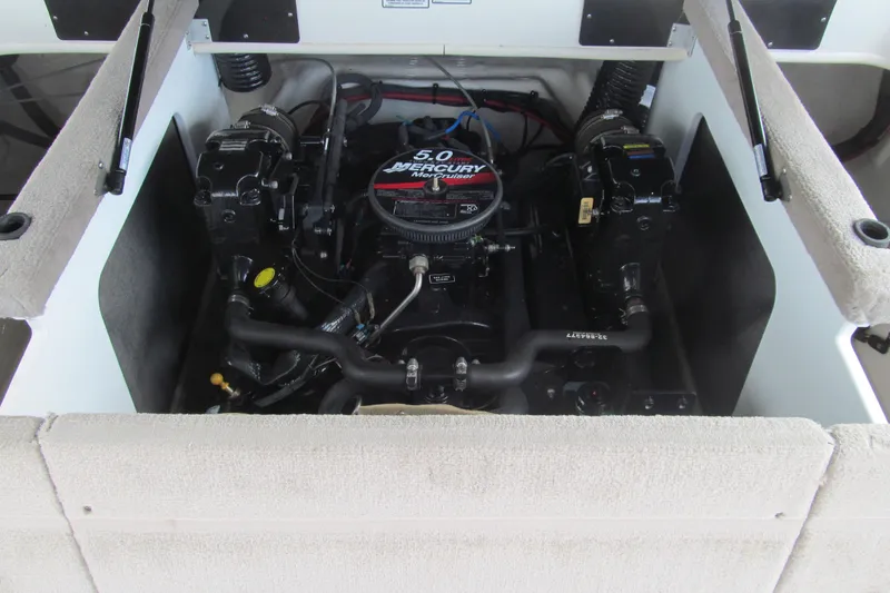 Slide: The Image of Engine compartment of a 2006 Sea Ray 205 Sport boat with Mercury 5.0 engine. - 13